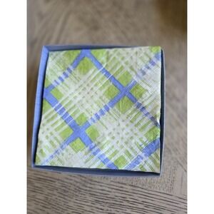 Caspari Napkins Paper Cocktail Napkins Guest Paper Towels Plaid Green VINTAGE